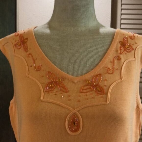 Orange Beaded Knit Top - Picture 9 of 10